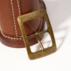 Huge Retro Brass Men Prong Center Bar Leathercraft Belt Buckle Fits 36mm Strap