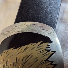 Belt Buckle Bald Eagle Head Gold Silver Copper Tone German Colorado Silver Star