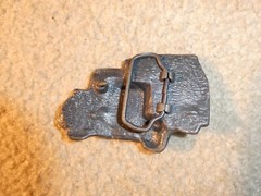 Vintage 1970s Brass Tractor Trailer Truck Belt Buckle 3 1/2&Prime; Wide