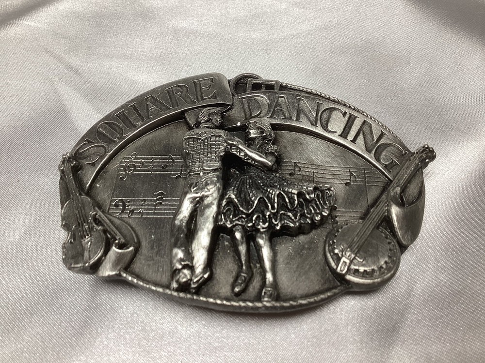 Siskiyou Belt Buckle Pewter Square Dancing Signed And Numbered