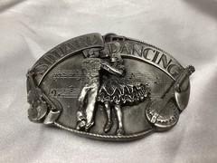 Siskiyou Belt Buckle Pewter Square Dancing Signed And Numbered