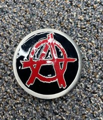 Vintage Pewter Anarchy Belt Buckle Punk 4572 Great American Products NOS 2.75”