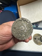 Vintage Mayan Sundial Belt Buckle Lot of Two Buckles