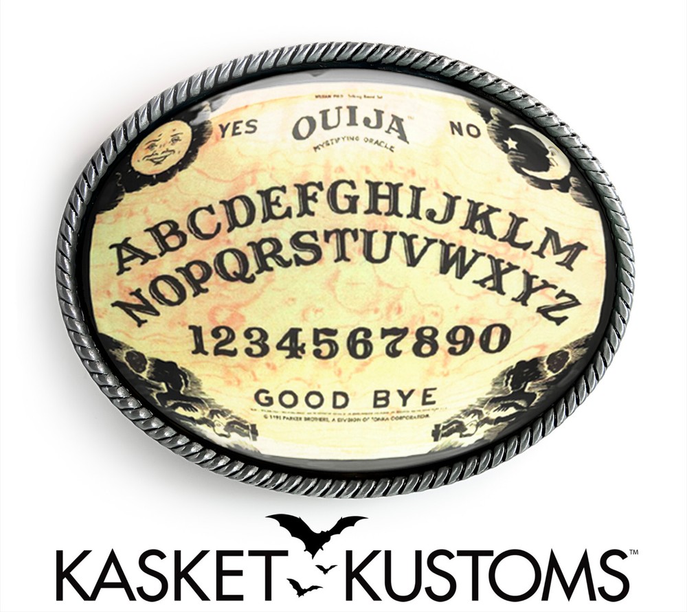 Ouija Board Buckle Silver Oval Gothic Horror Halloween Belt Buckle USA