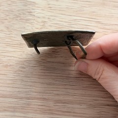 Vintage buffalo belt buckle metal brass tone 2.5×2.25 inches