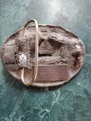 ✖ Fishing fish Belt Buckle Full Metal BASS Antique silver color USA Country