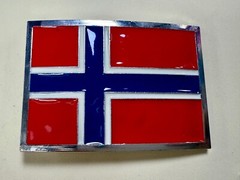 Flag of Norway Country Red Blue New Patriotic Belt Buckle