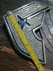 Famous Stars and Straps Belt Buckle Rhinestone Bling F Logo Y2K Travis Barker
