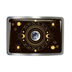 Esoteric Moon Belt Buckle – Celestial Solar System RectangleBelt Buckle – 637-2