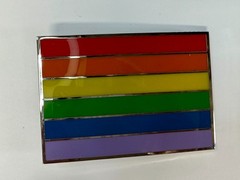 Rainbow Pride Flag LGBTQ Movement Enameled 2005 Belt Buckle by Silver Moon