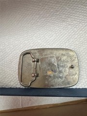 Vintage Native American With Headdress on Horse Belt Buckle SIlver Tone