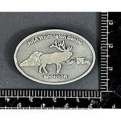 Bull Elk NRA WITTINGTON CENTER SPONSOR BELT BUCKLE Estate Western Cowboy Vintage