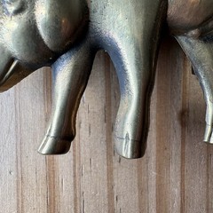 Vintage 1978 Baron Buckle Solid Brass Pig Belt Buckle Figural Hog Farming Swine
