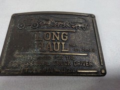 Vintage Long Haul By Jonbil Professional Truck Driver Belt Buckle Made In U.S.A,