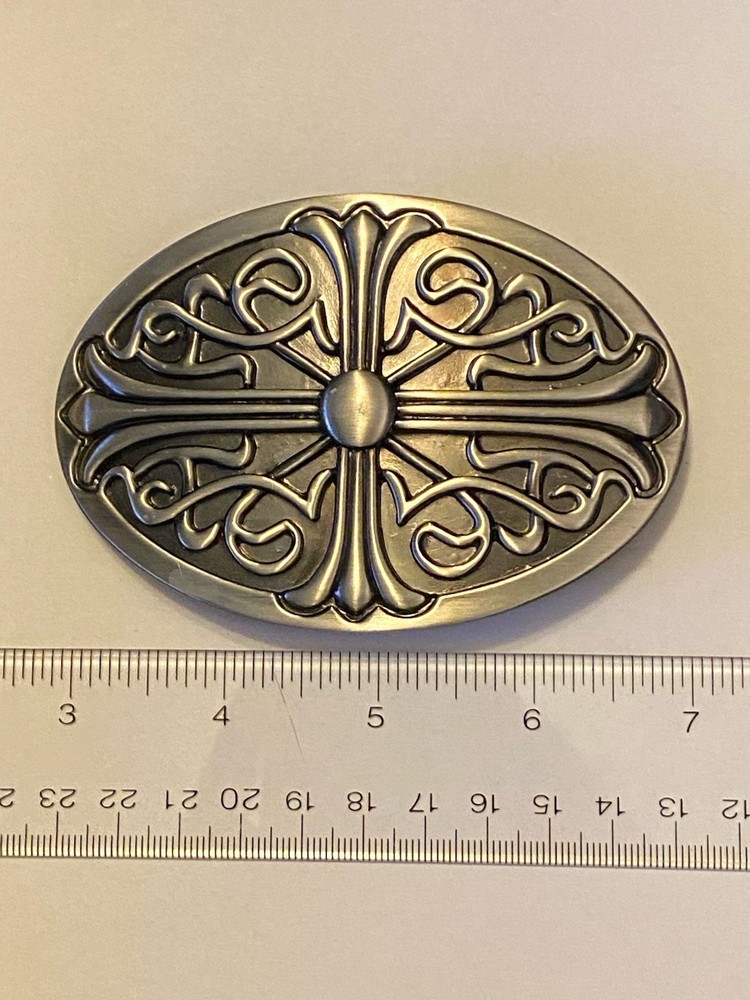 Italian Silvertone Metal Belt Buckle, A259 Classico Italia, Silver Belt Buckle