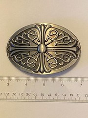 Italian Silvertone Metal Belt Buckle, A259 Classico Italia, Silver Belt Buckle