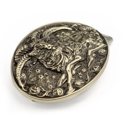 Aries german silver belt buckle, Aries ram Horoscope Astrological Zodiac Sign