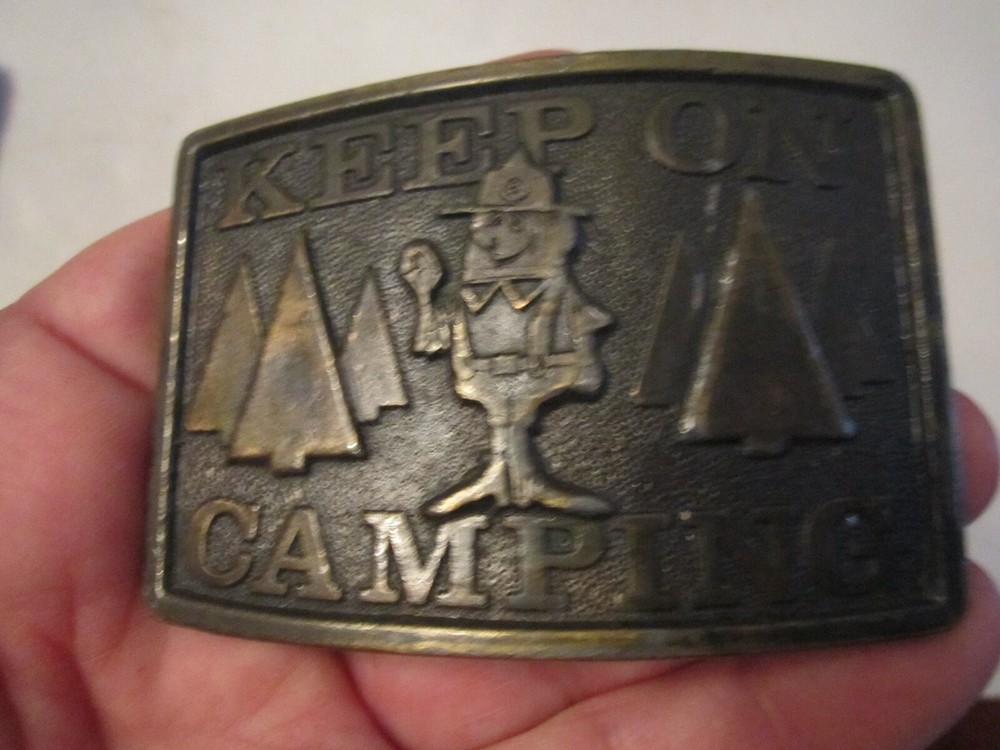 VINTAGE KEEP ON CAMPING BELT BUCKLE – GW-15