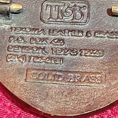 3.5&Prime; TEXAS SESQUICENTENNIAL BELT BUCKLE Numbered VINTAGE 1986 Brass metal Texoma
