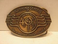 Running Strong for American Indian Youth Belt Buckle Billy Mills 10K 40th Anniv