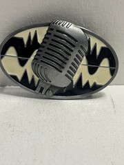 – Belt Buckle Microphone Band Music Singer Guitar Rock And Roll