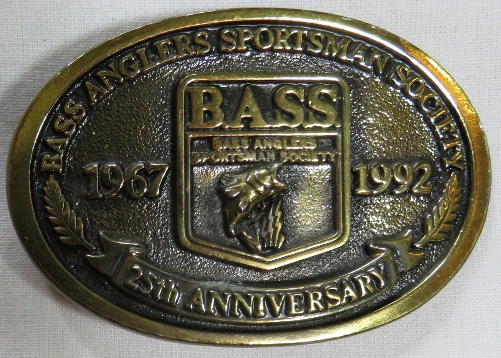 Fishing Vintage Belt Buckle 1992 Bass Anglers Sportsman Society USA Made