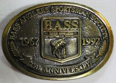 Fishing Vintage Belt Buckle 1992 Bass Anglers Sportsman Society USA Made