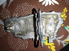 Vintage 1983 The Great American Buckle Co. Steam Engine Train Silver #1083 USA