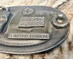 Vintage Buck Knives Limited Edition Belt Buckle BB901 Silver Green