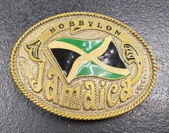 Jamaica “BOBBYLON” Belt Buckle – Bold Gold Finish – Reggae Vibes!