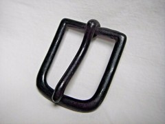 NOS Vintage Rectangular Gloss Black Single Prong Clip Buckle for 32mm Strap