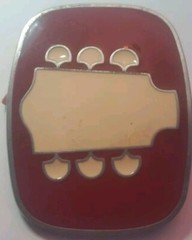 Belt Buckle – Guitar Tuning Head – RJ – 3 »x2.25 » Cream & Burgundy Pewter TNN