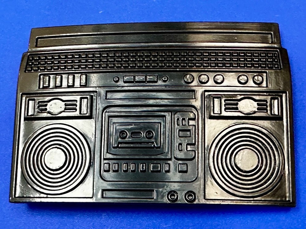 Rebel Revolutions Retro Black Color Ghetto Blaster / Boom Box Belt Buckle