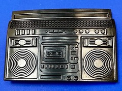 Rebel Revolutions Retro Black Color Ghetto Blaster / Boom Box Belt Buckle