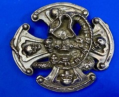 Many Skulls Maltese Iron Cross Artisan Cast? Awesome RARE Unknown! Belt Buckle