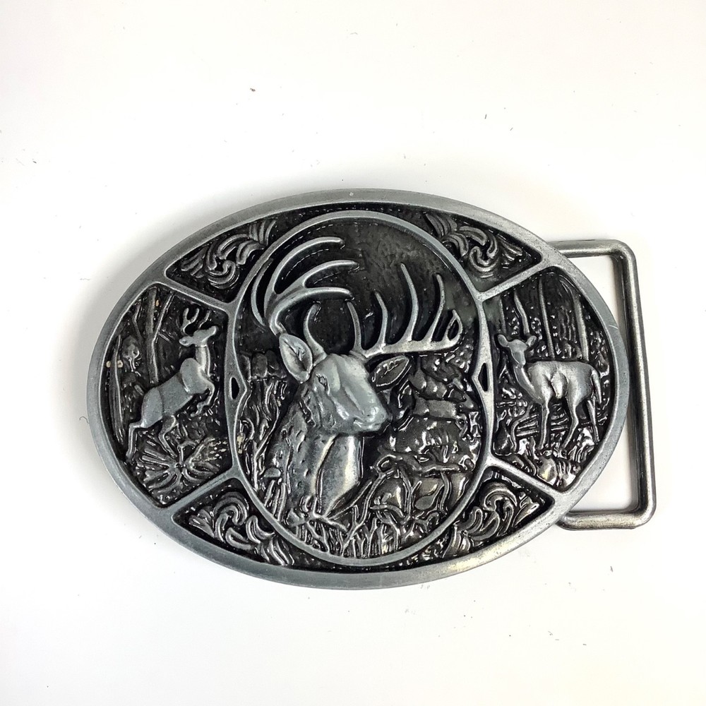 Deer Stag Buck Doe Metal Belt Buckle Rage Vintage Ornate Hunting Hunters Western