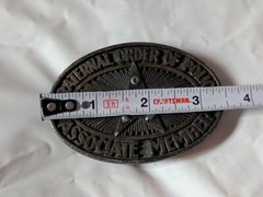vintage 1970s fraternal order of police WESTERN belt buckle SOLID BRASS cownboy