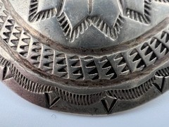 Vintage Navajo Sterling Silver Buckle Turquoise Signed J Blackgoat