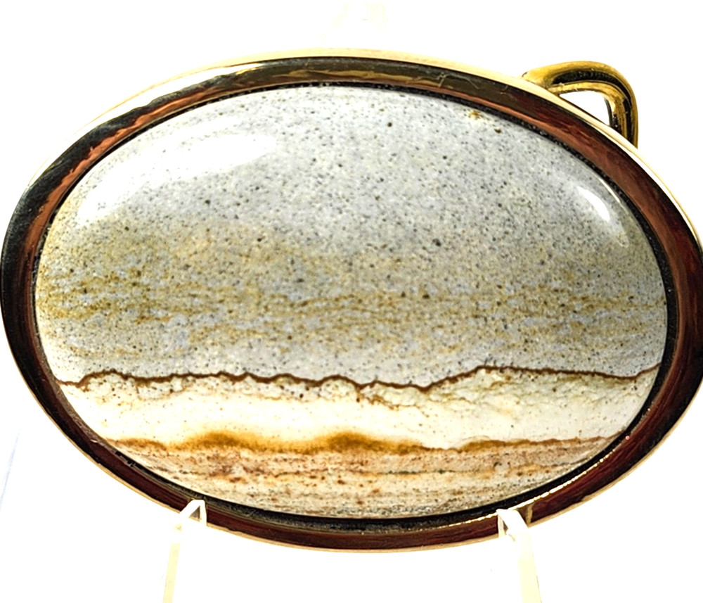 Chicken Track Jasper Brass Artisan Belt Buckle Crafted in USA 9006