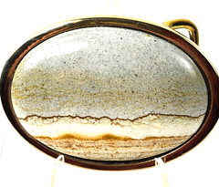 Chicken Track Jasper Brass Artisan Belt Buckle Crafted in USA 9006