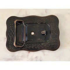 Vintage Two Tone Bear Belt Buckle Gold Silver Filigree Made in Japan Western