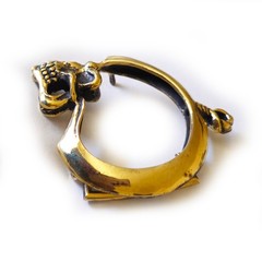 Skull with Thinking Big Brain Brass Belt Buckle