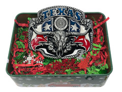 Texas Belt Buckle Gift Set – Longhorn Skull Texas Flag Western Belt Buckle
