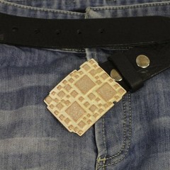 Rose Mother of Pearl Belt Buckle With Square 3D Pattern In Modern Style