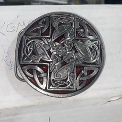 Celtic Cross Buckle, Red, Knots, Gaelic, Crows, Medieval, Saxon, Dragon Designs