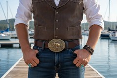 New Men Antique Gold Metal Buffalo Bull OX Buckle Cowboy Western Fashion Rodeo