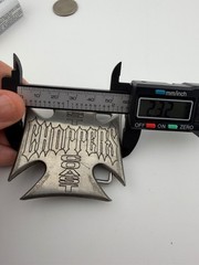 West Coast Choppers Iron Cross Belt Buckle vintage Silver Cast Metal 2.5in 2001 