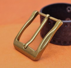40mm Cool Retro Antique Brass Casual Men Single Pin Prong Leather Belt Buckle