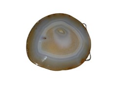 Earthtones Brown Gray Polished Agate Stone Slice Belt Buckle