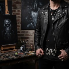 NEW Men Western Belt Buckle Silver Metal Bling Skeleton Rock Band Skull Big UFO